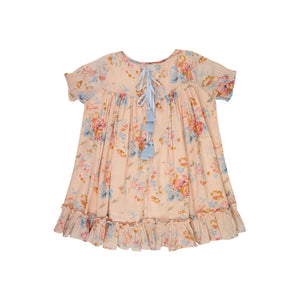 Lilinoa - Vestido de Voile de Algodón con Estampado Floral Maeva | Melocotón