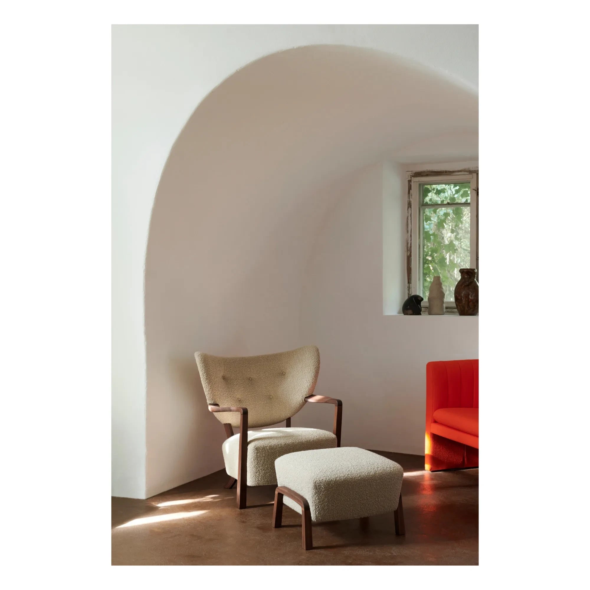 & Tradition - Sillón Wulff ATD2 Lounge - Estructura de nogal | Marfil