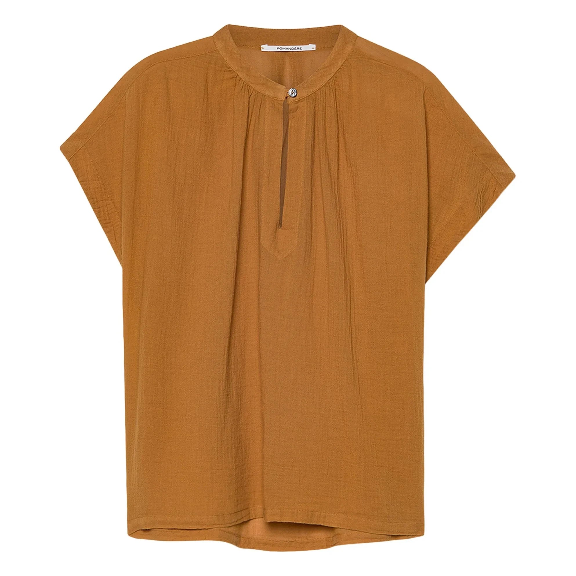Pomandère - Blusa de manga corta Gasa de algodón orgánico | Albaricoque