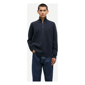 Samsoe Samsoe - Sudadera Gunan con Media Cremallera | Azul Oscuro