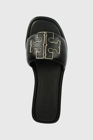 Chancla de piel Tory Burch Double T Sport