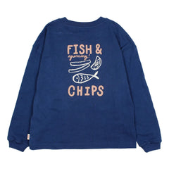 Búho - Camiseta de algodón orgánico Chips | Azul marino