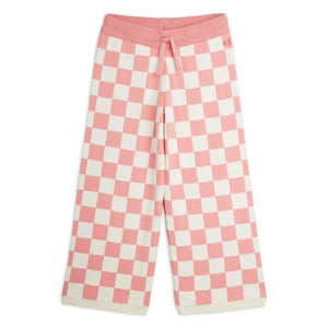 Mini Rodini - Organik Pamuklu File Damier Pantolon | Pembe