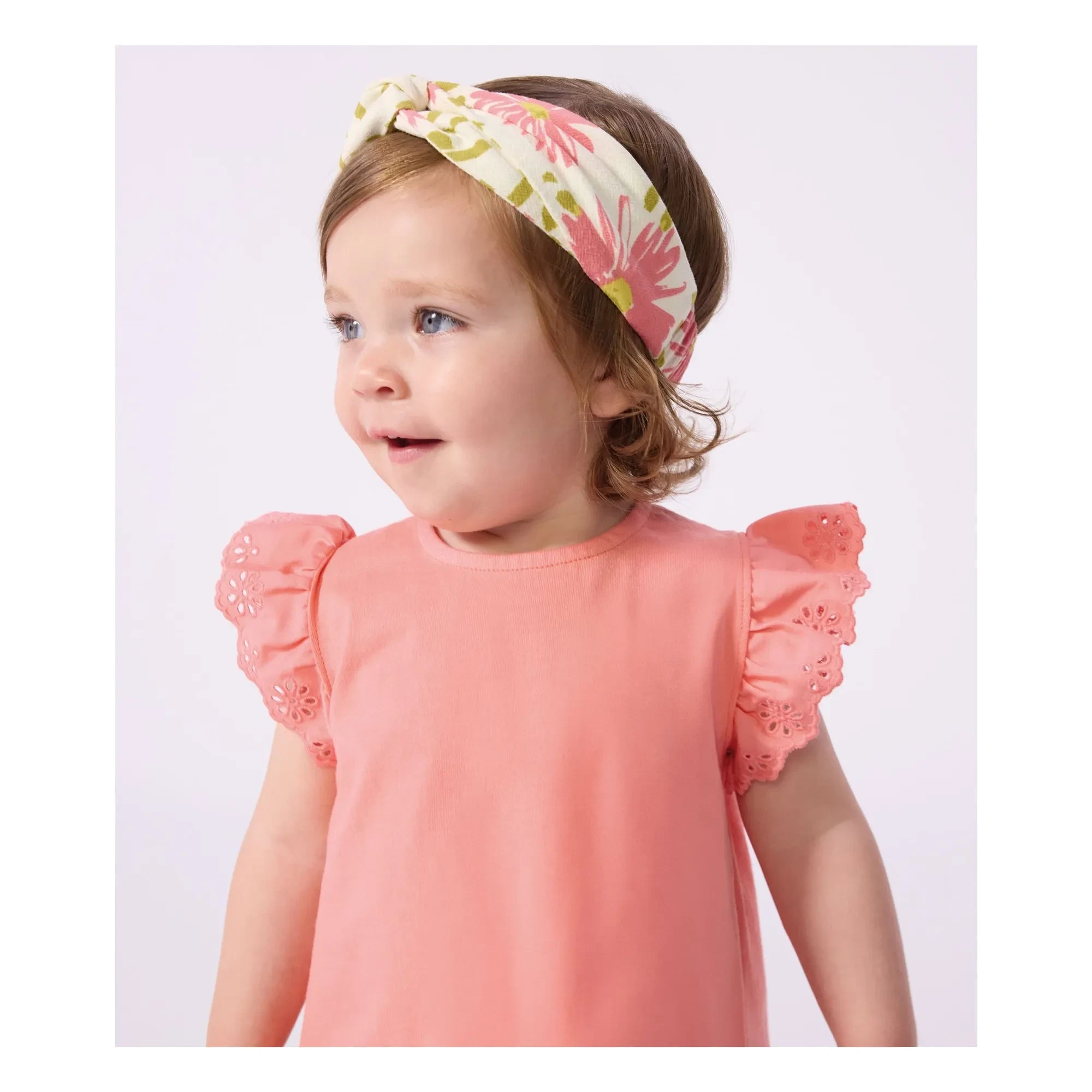 Petit Bateau - Corona de crepé con estampado floral | Crudo