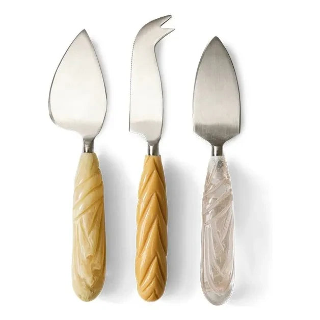 HKliving - Cuchillos de queso - Set de 3 | Crema