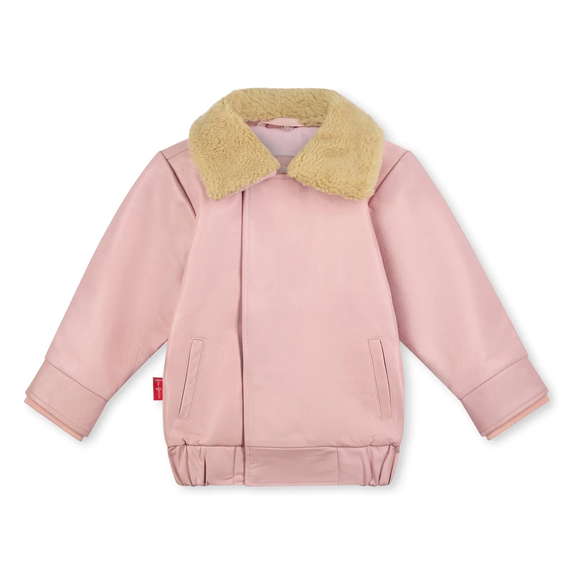 Fille Garçon - Chaqueta de cuero Sherpa Hold Ya Horses | Rosa empolvado