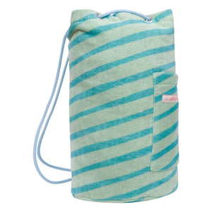 Jera Mini - Mochila con bolsillo de toalla a rayas | Verde