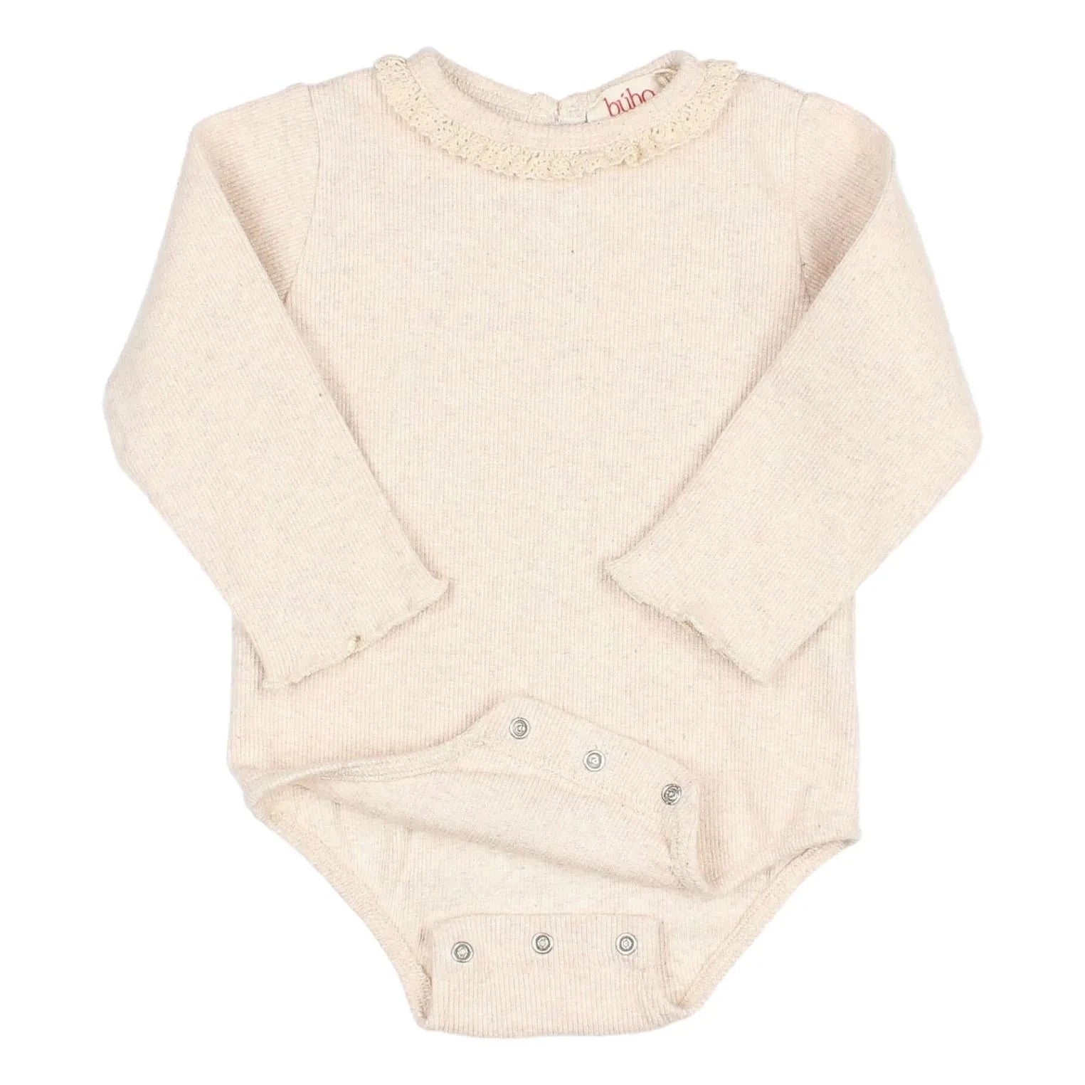 Búho - Body de Cuello Volante Fruncido | Beige