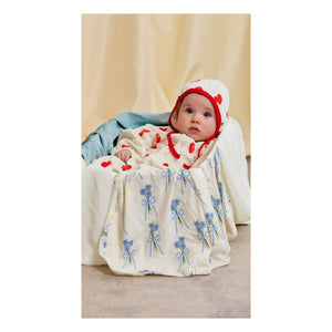 Mini Rodini - Pelele Corazones de Terciopelo de Algodón Orgánico | Blanco