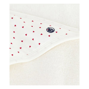 Petit Bateau - Kalp Desenli Banyo Pelerini | Beyaz
