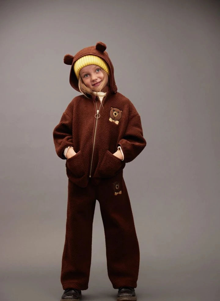 Mini Rodini - Chaqueta de oso de sherpa | Marrón