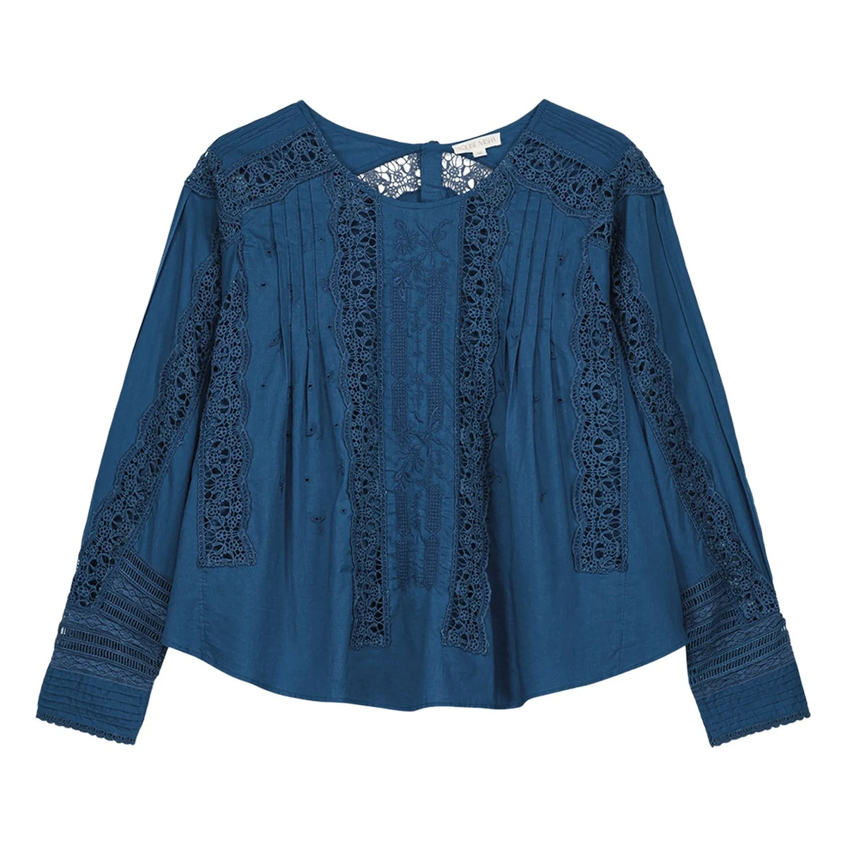 Louise Misha - Colección Mujer | Blusa Jeannine de Voile de Algodón Orgánico Azul