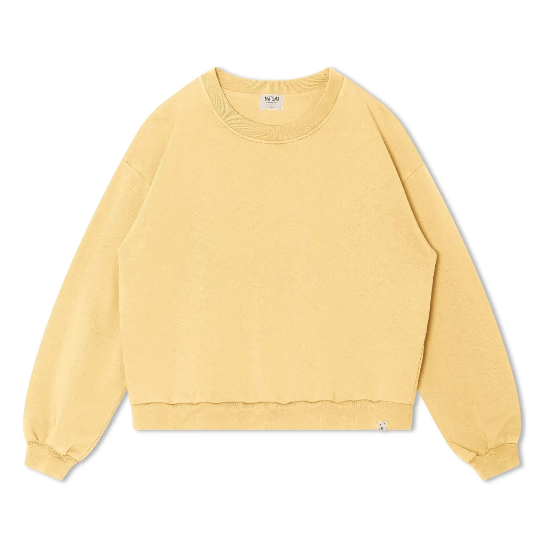 Matona - Sudadera lisa de algodón orgánico | Amarillo claro