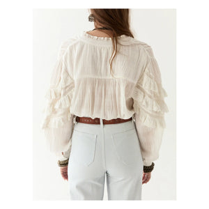Maison Hotel - Blusa Omara de Küba Schiffli | Blanca