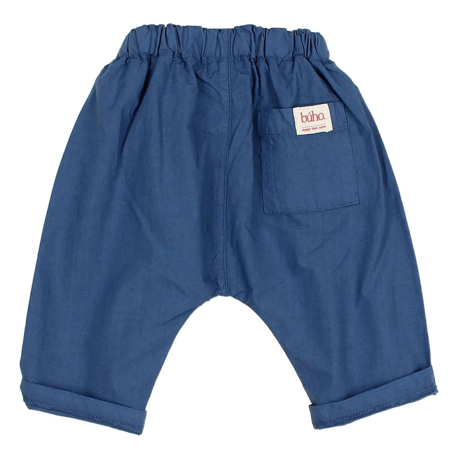 Búho - Pantalón de bebé de popelín de algodón orgánico | Azul marino