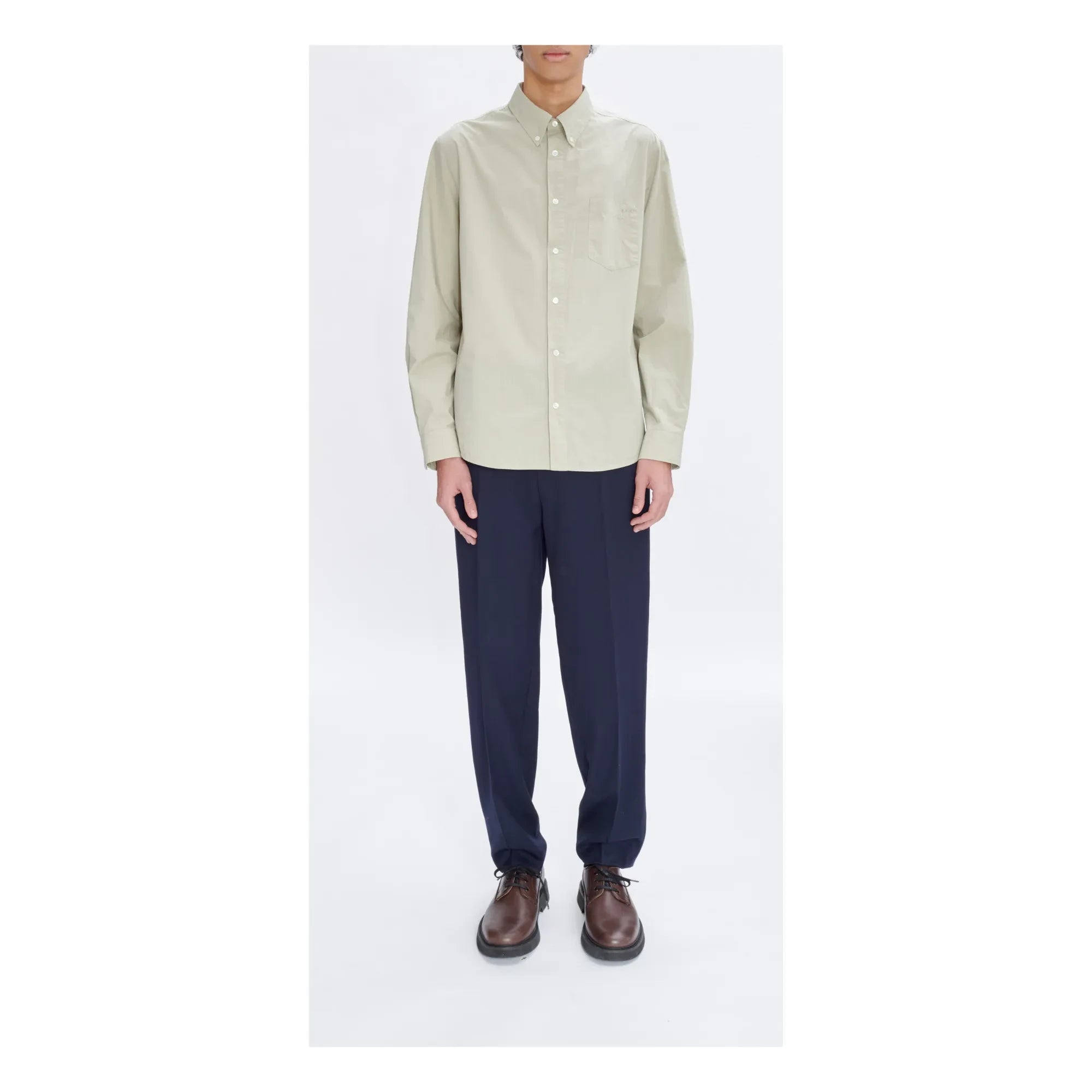 A.P.C. - Camisa de algodón orgánico con logo Edouard | Verde claro
