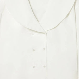 The Tiny Big Sister - Camisa de algodón con doble botón | Blanco