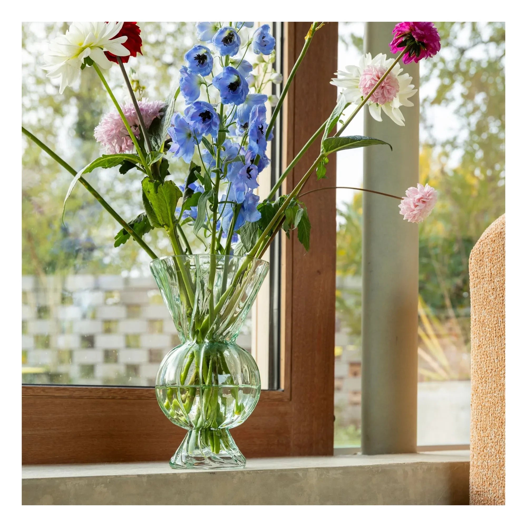 &Klevering - Florero de cristal Rombik | Verde