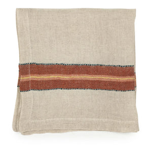 Libeco - Mantel de mesa a rayas | Rojo teja