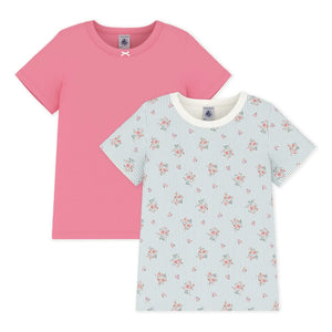 Petit Bateau - Camisetas estampadas de flores Lote 2 | Rosa