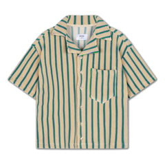 Repose AMS - Camisa de Toalla de Algodón Orgánico a Rayas | Amarillo pálido