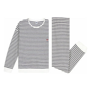 Petit Bateau - Pijama de toalla de rayas | Crudo