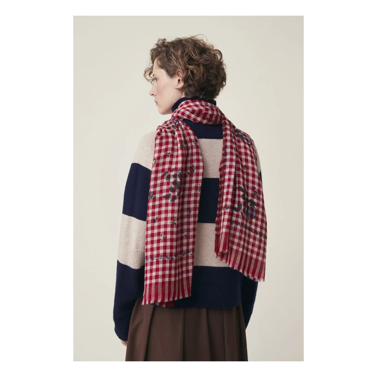 Moismont - Bufanda Vichy nº 693, Lana | Rojo