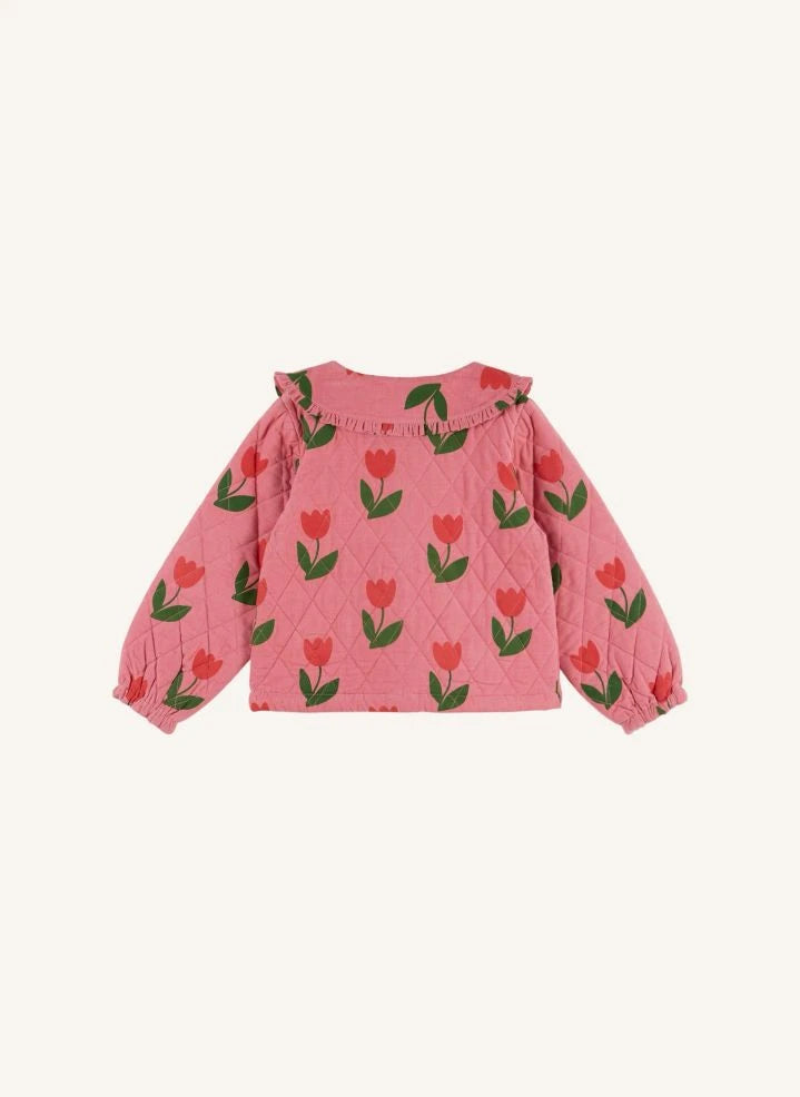 Emile et Ida - Chaqueta acolchada de tulipanes de terciopelo | Rosa