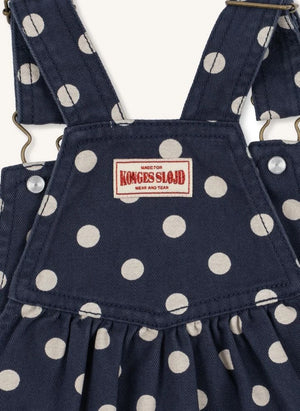 Konges Sløjd - Organik Pamuk Denim Nola Puantiyeli Elbise | Koyu Mavi