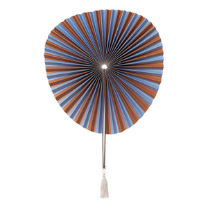 Broste Copenhagen - Decoración de pared con abanico de papel Saba | Azul claro