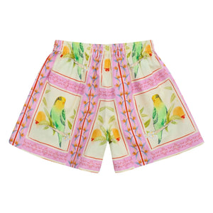 Maison Mangostan - Pájaros patchwork cortos | Rosa