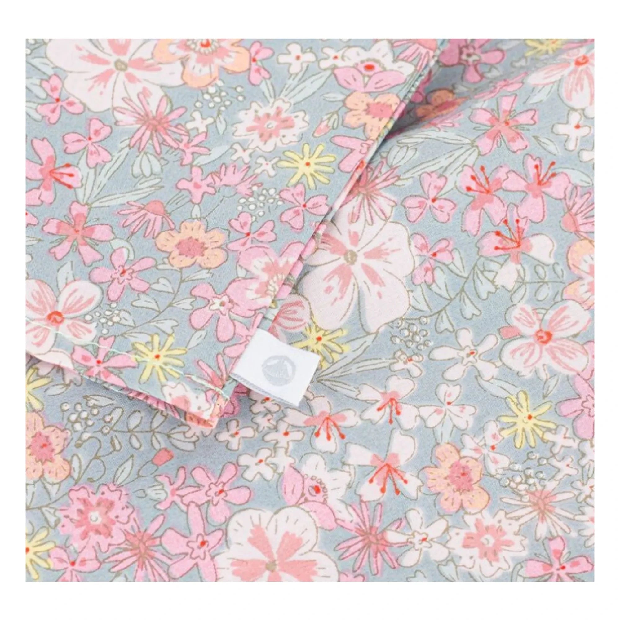Petit Bateau - Blusa de algodón con volantes y cuello floral | Turquesa