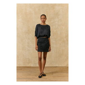 Louise Misha - Blusa de algodón Chayana | Negro