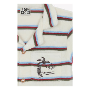 Bonton - Mono-toalla de rayas Lilo | Marfil