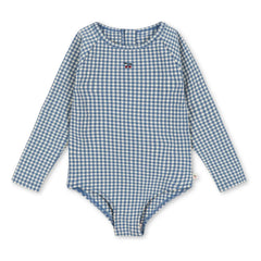 Konges Sløjd - Traje de Baño Manga Larga Fresia Carreaux Fibras Recicladas | Azul