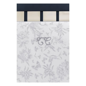 Tartine et Chocolat - Protector de cuna Toile de Jouy | Gris