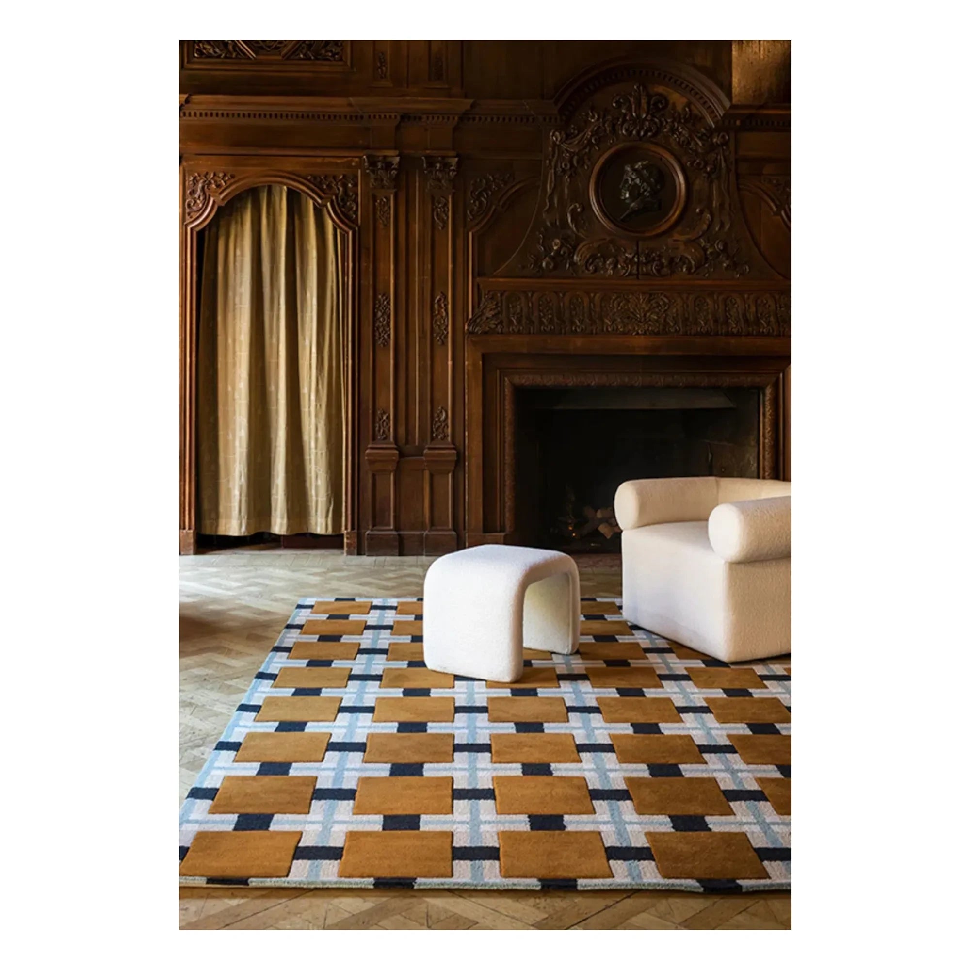 Layered - Alfombra de lana A walk in the park, Evelina Kroon | Ocre
