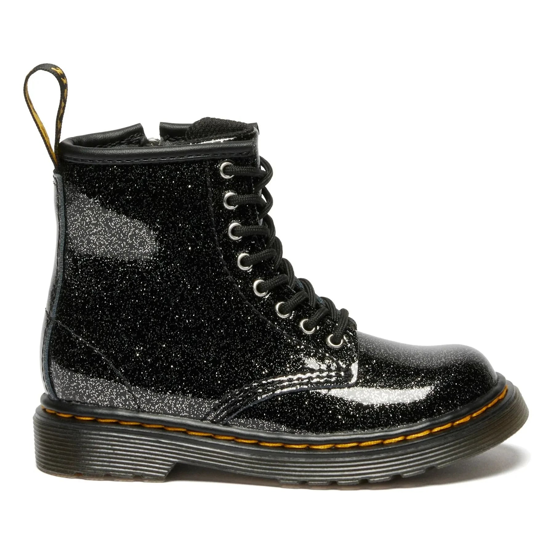 Dr. Martens - Botín con cordones 1460 J Glitter | Negro brillante