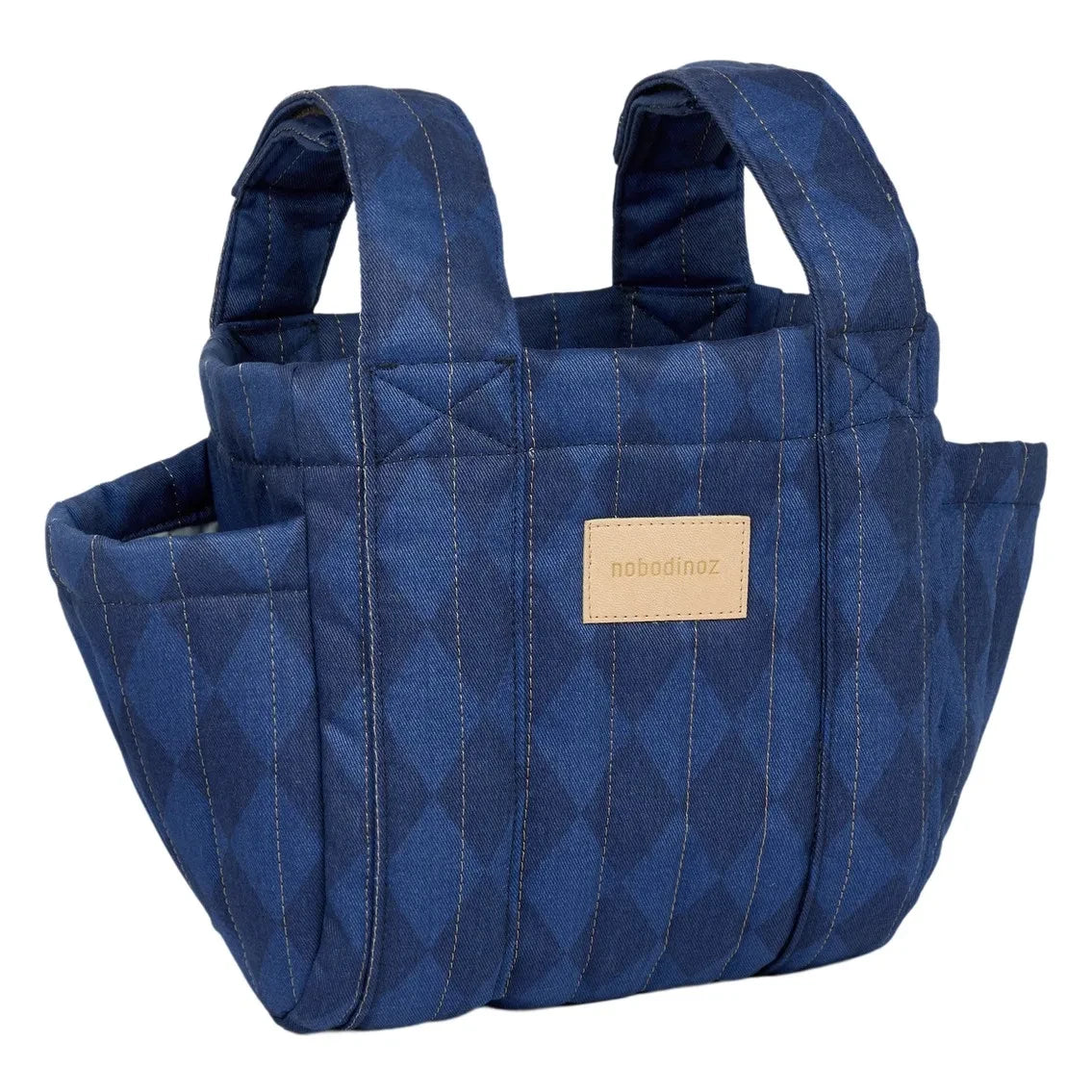 Nobodinoz - Bolso Organizador Cochecito Hyde Park Diamonds | Azul