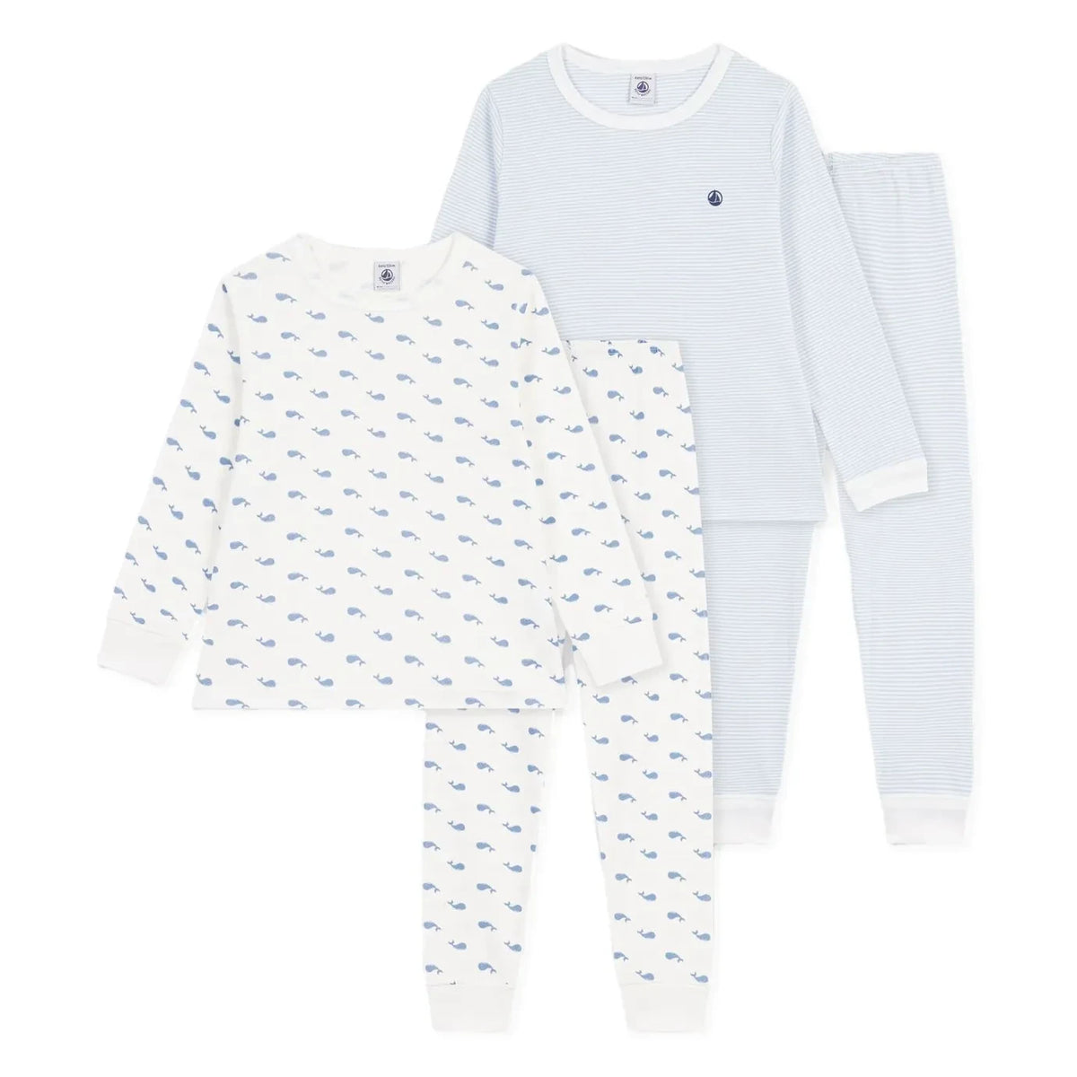 Petit Bateau - Set de 2 pijamas de ballena | Azul
