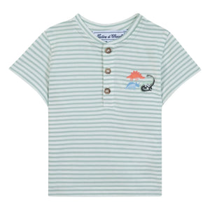 Tartine et Chocolat - Camiseta a rayas de dinosaurio | Salvia