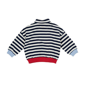 Goldie + Ace - Çizgili Fermuarlı Sweatshirt - Smallable Özel | Lacivert