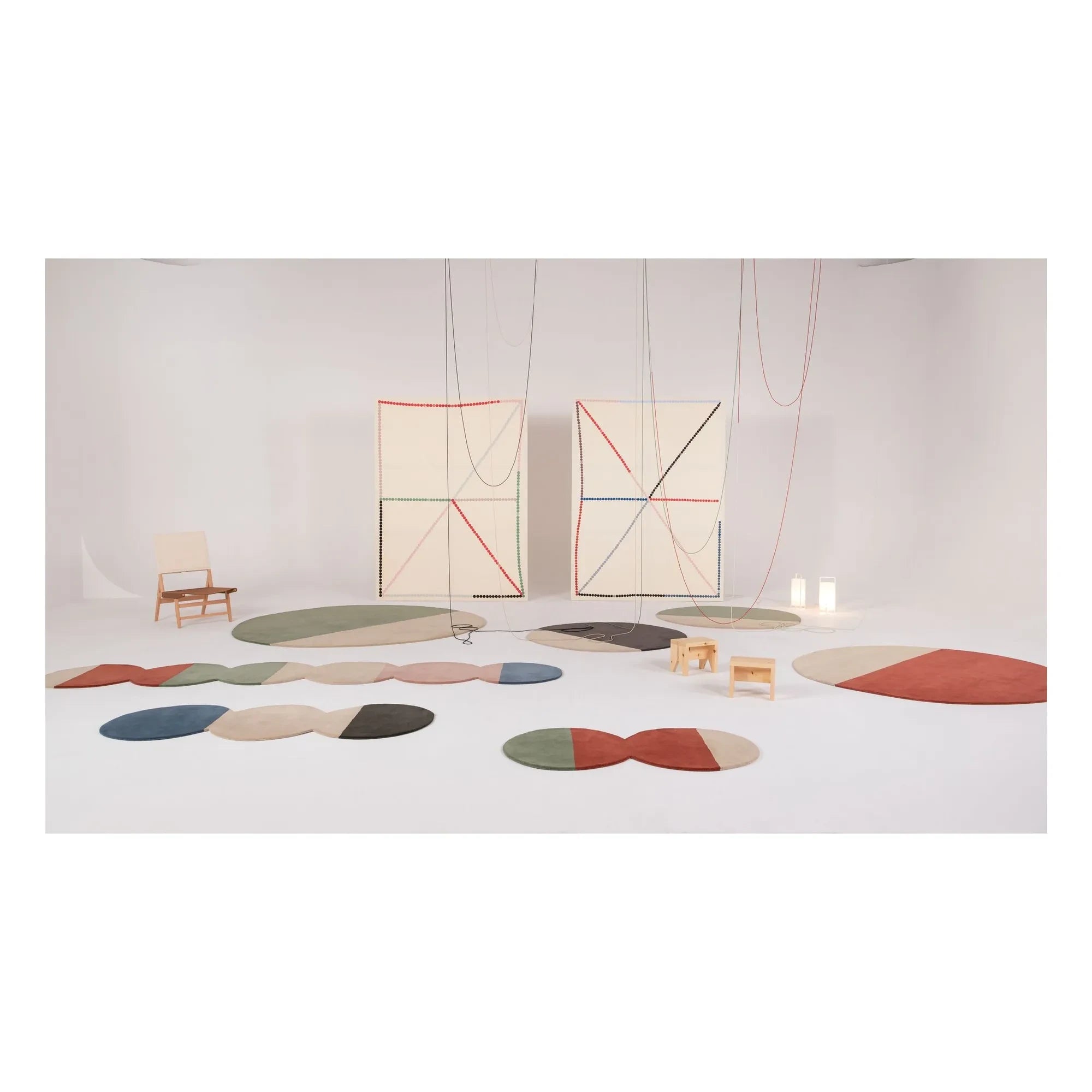 Nanimarquina - Alfombra de lana Pearls Runner 2 | Rojo