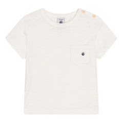 Petit Bateau - Camiseta Marmiton de jersey flameado | Crudo