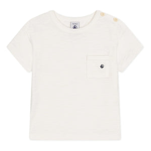 Petit Bateau - Camiseta Marmiton de jersey flameado | Crudo