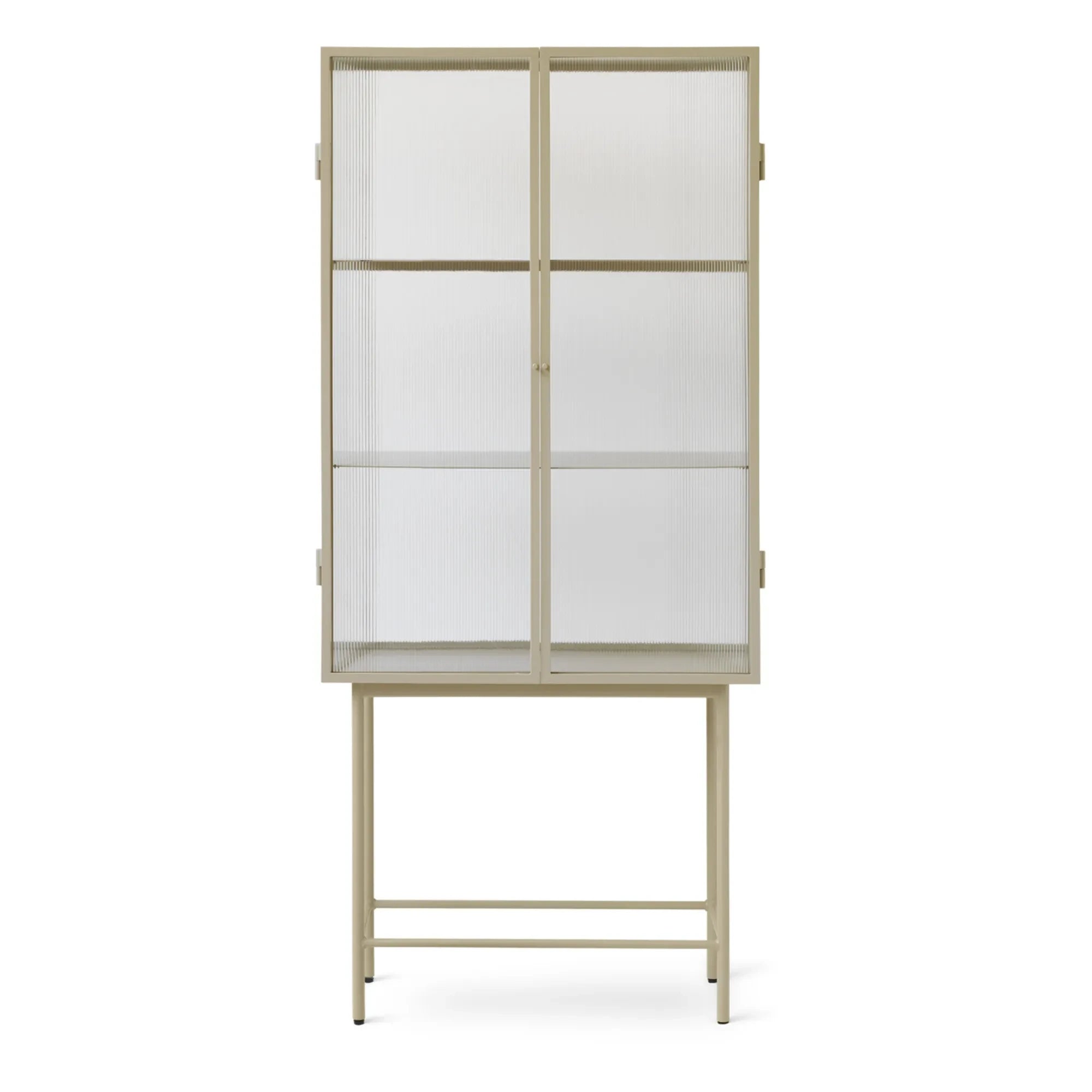 Ferm Living - Consola Haze en cristal estriado y metal | Beige