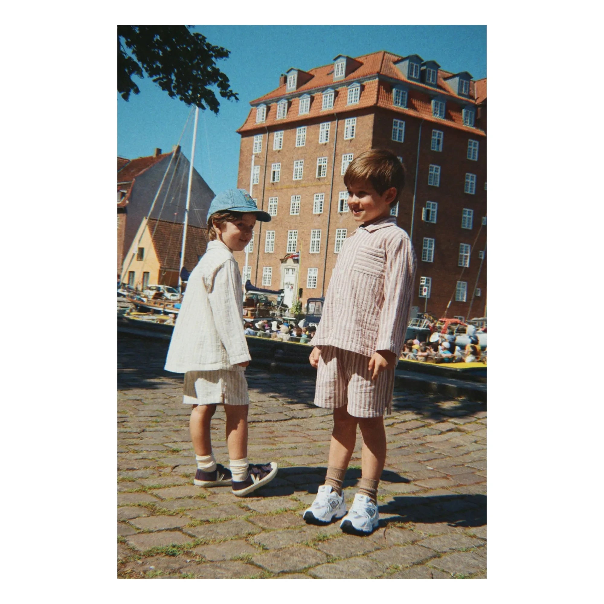 Konges Sløjd - Shorts de algodón orgánico a rayas Ely | Rojo