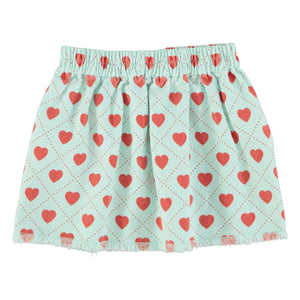 Piupiuchick - Falda Corazón Twill Azul Claro