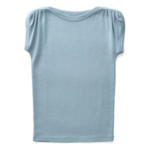 Soor Ploom - Camiseta fruncida de algodón orgánico Sundae | Azul hielo