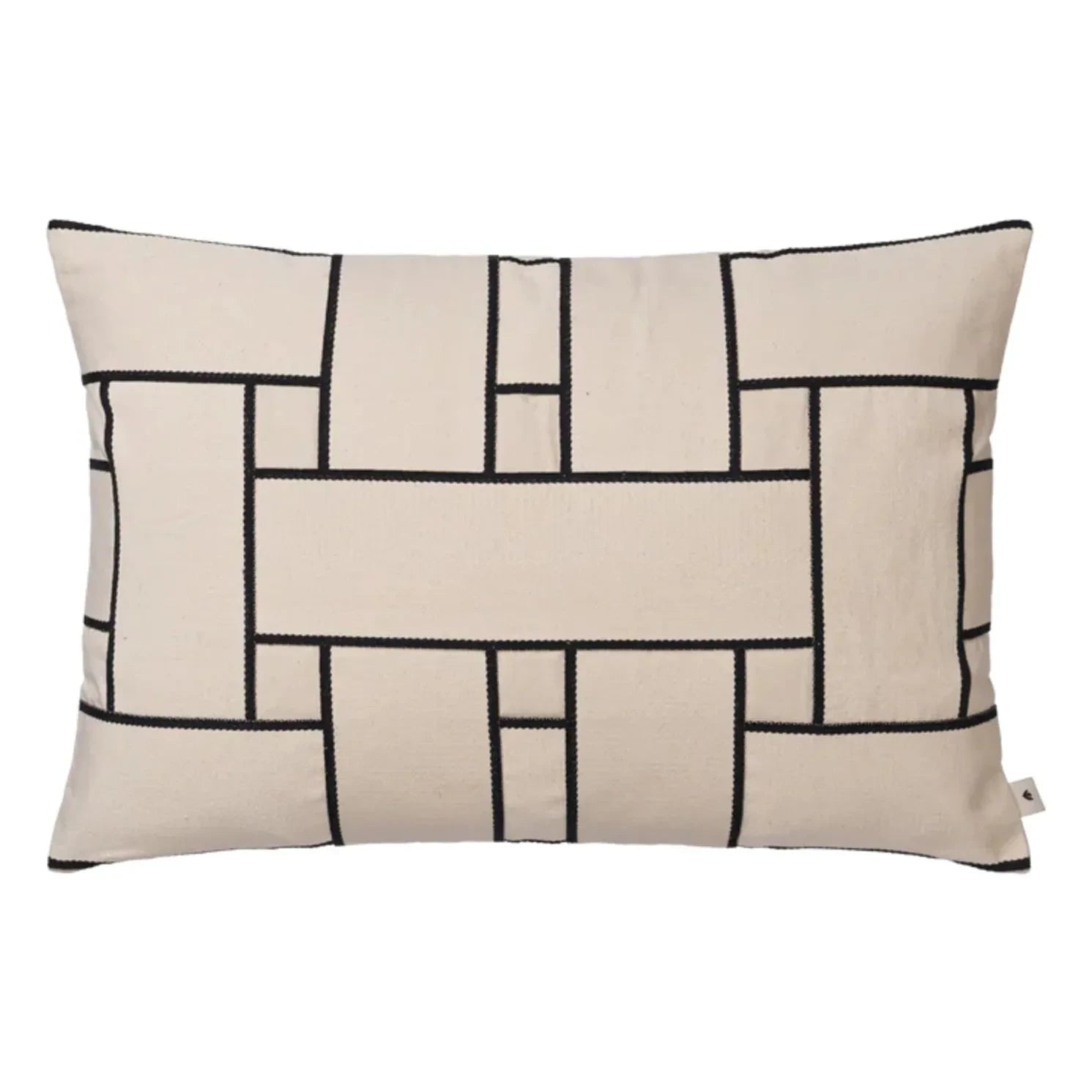 Ferm Living - Funda de cojín Lattice Offset | Blanco sucio